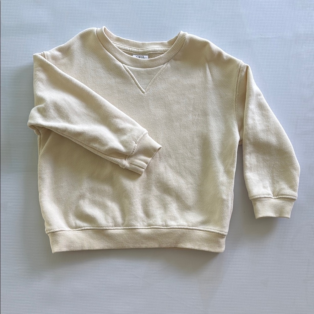 Zara Toddler Cream Crewneck Sweatshirt